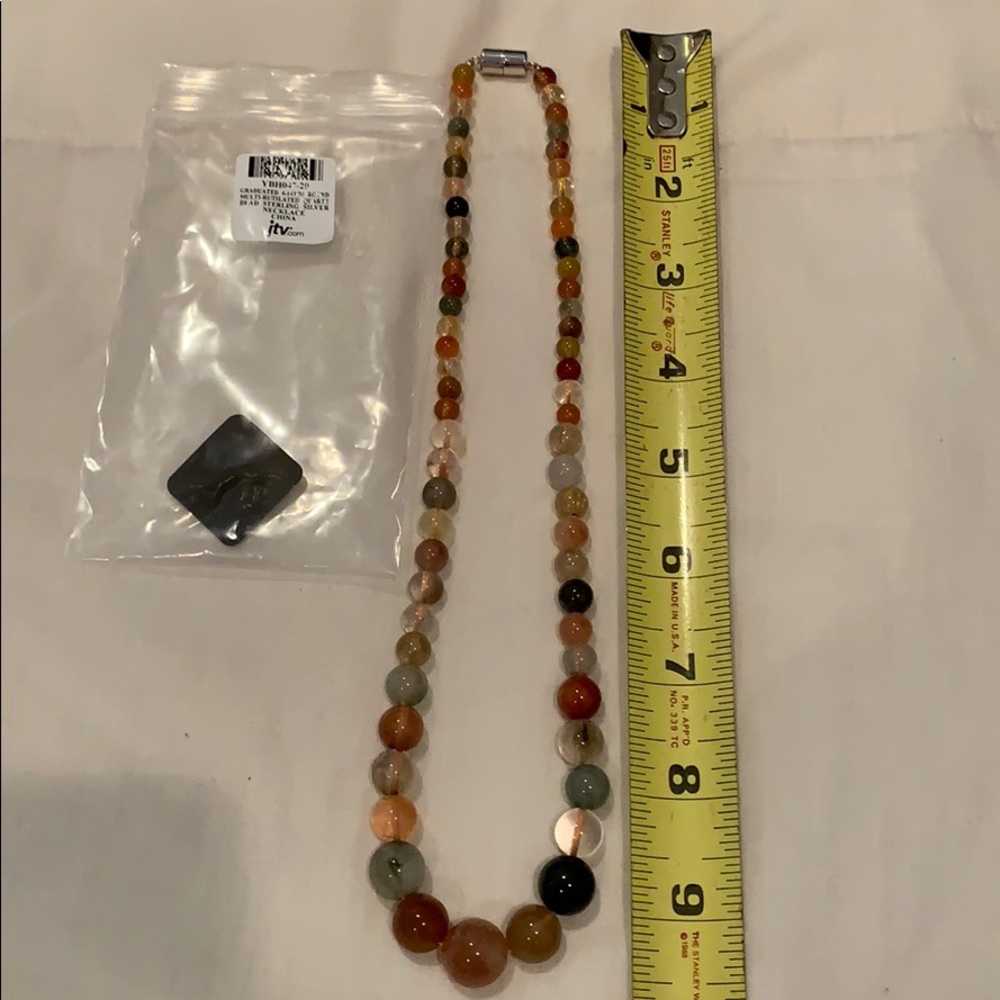 JTV Quartz Bead Sterling Silver Necklace